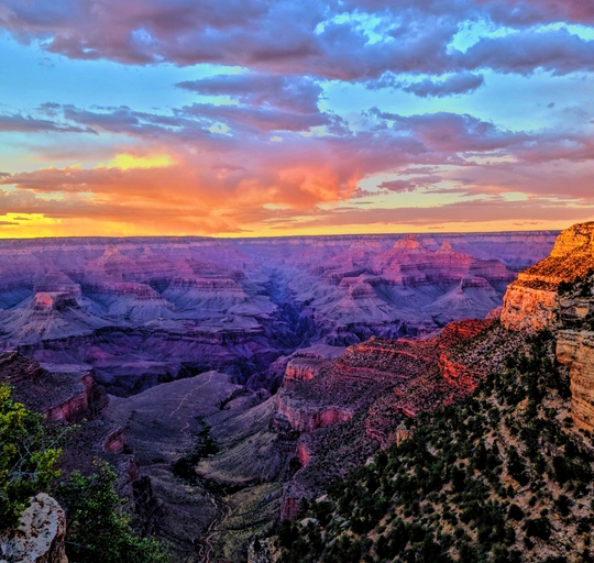 Beautiful sunset over Grand Canyon