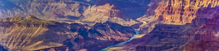 Grand canyon at sunrise with river Colorado